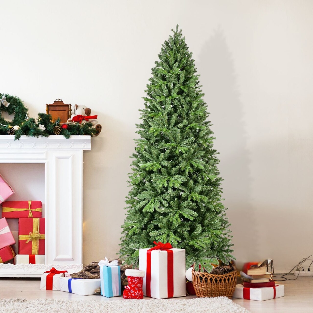 Edge Collections - 7.5' - Lifelike Full & Flocked Christmas Tree Collection - 1 Piece